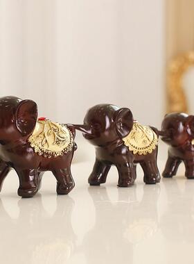 泰国树脂工艺品大象新品家居用品三祇象创意s装饰品大象摆件