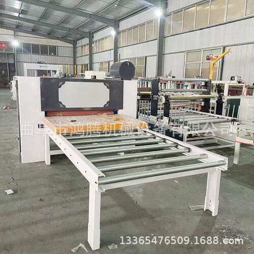 鸿腾刨花板全自动涂胶机密度板双面涂胶机速度快慢能调节质保一年