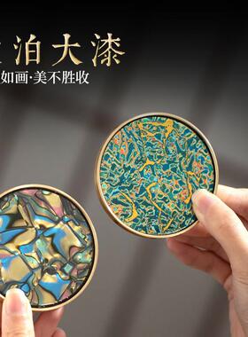 家大漆线香插铜香件檀香线香底座禅意盘摆用螺钿纹香插不落L-4089
