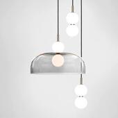 餐桌吊灯简约现代卧室床头线灯轻奢吧台组合玻璃灯罩复式 楼梯吊灯