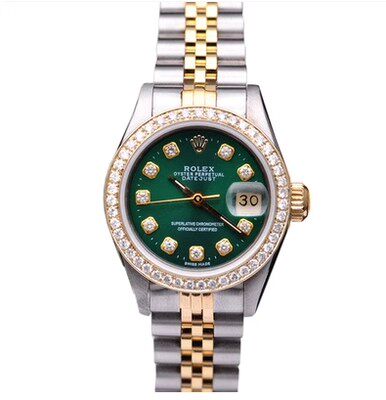 表盘可选择 [9.8新]劳力士日志型间金自动机械镶钻女士手表69173