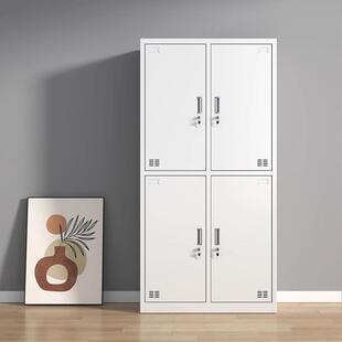 钢制员工更衣柜四门宿舍铁皮储物柜带锁工厂鞋 柜浴室六门换衣柜子