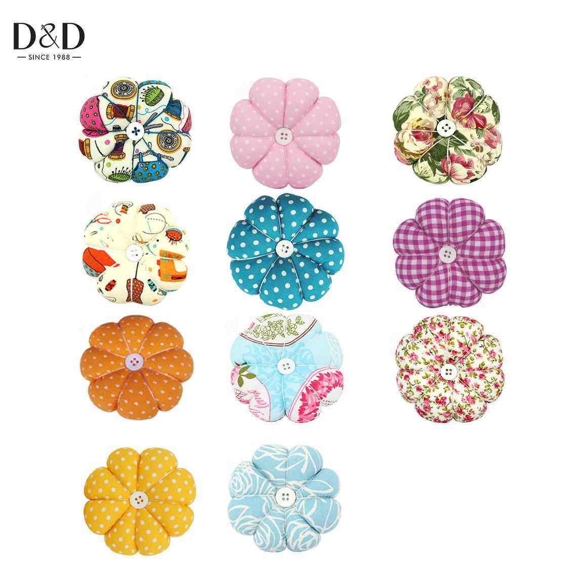 D&D-跨境布艺针垫工具欧式南瓜针插包花朵手腕DIY手工女红针线器