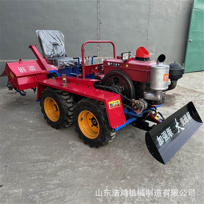 座驾四驱轮式旋耕机 果园小型轮式耕地机 多功能柴油拖拉机翻地机