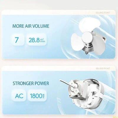 A0NC Lightweight Folding Desk Fan with LED Night Light