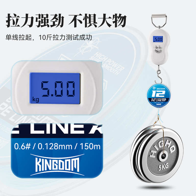 国王路亚pe路亚线12编8编远投专用主线不乍线进口原丝拉力强耐磨