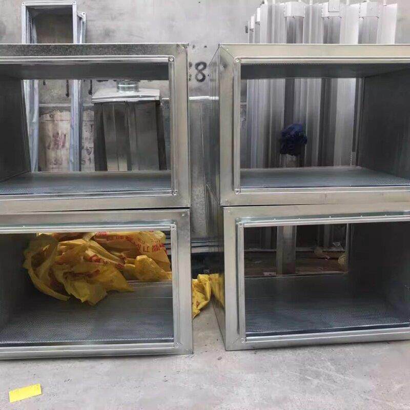 云南消声器静压箱方形降噪消音器风管静压箱风机阻抗式弯头复合管