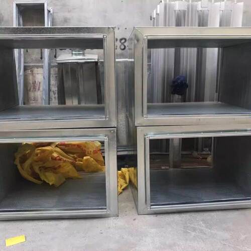 云南消声器静压箱方形降噪消音器风管静压箱风机阻抗式弯头复合管