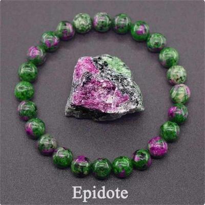Charm Geniune Natural Epidote Zoisite Stone Bead Bracelet