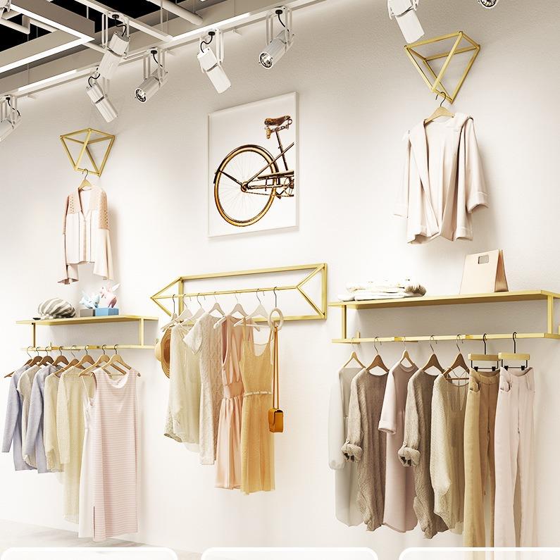 女装店墙上货架服装展示架挂衣服架子童装店衣服上墙陈列架组合