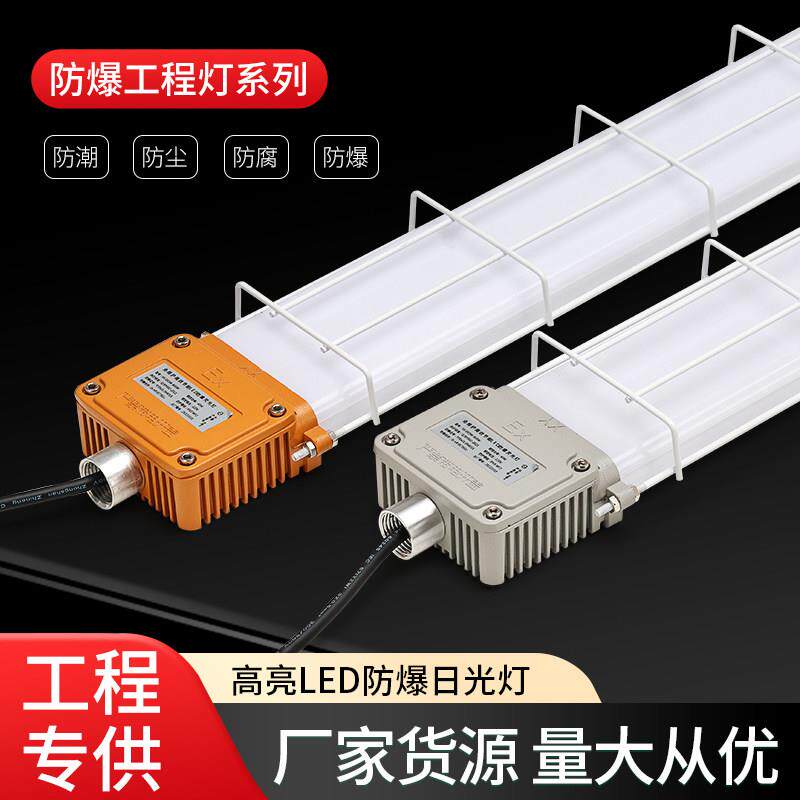 LED防爆灯萤光灯长条支架65W日光灯吸顶仓库厂房防水隔爆型照明灯