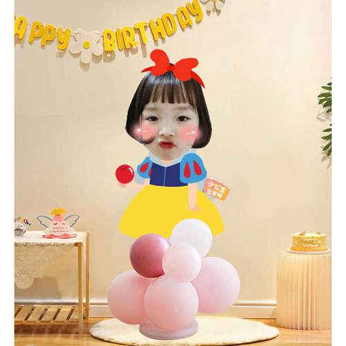 可爱卡通形象小人立牌大头贴儿童生日派对满月百天宝宝宴迎宾牌
