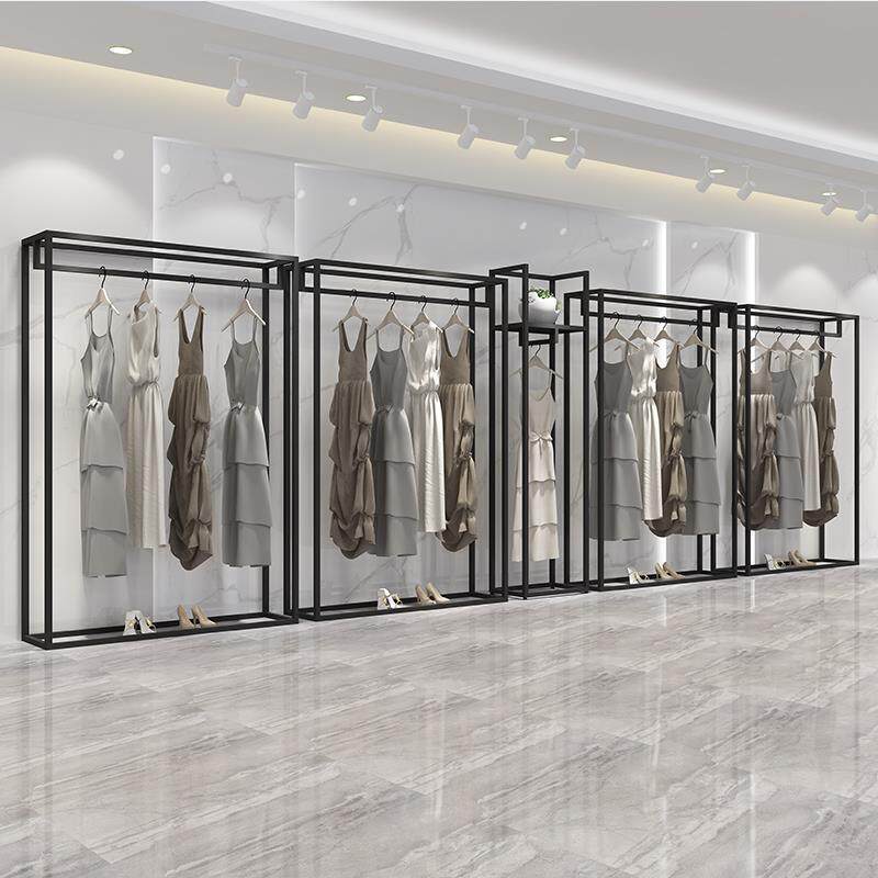 新款直销服装店黑色展示架落地式婚纱架高档男女装店影楼长裙晚礼
