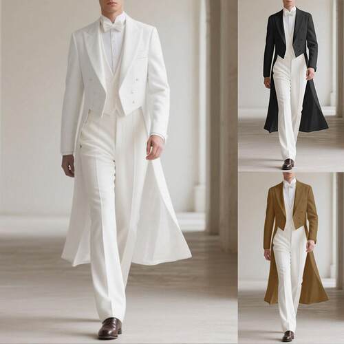 Men's long suit windbreaker, runway dress jacket