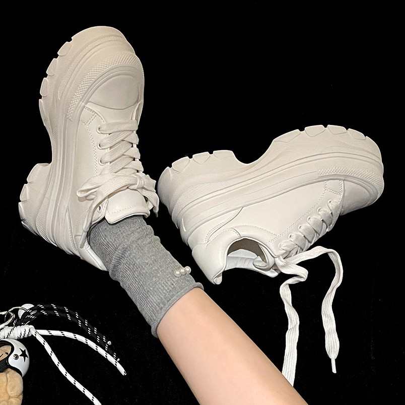 时尚百搭增高超厚底老爹鞋女款鞋2025新款秋冬小白鞋轻便运动鞋子