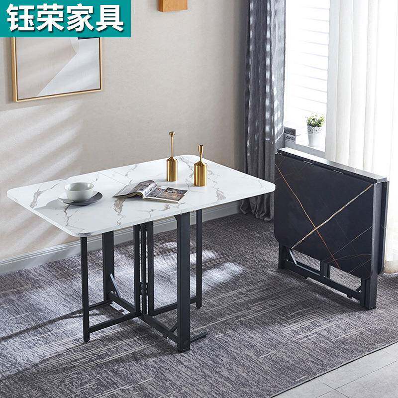 小户型家用可折叠餐桌凳子简约固定款长方形桌便携宴会折叠桌