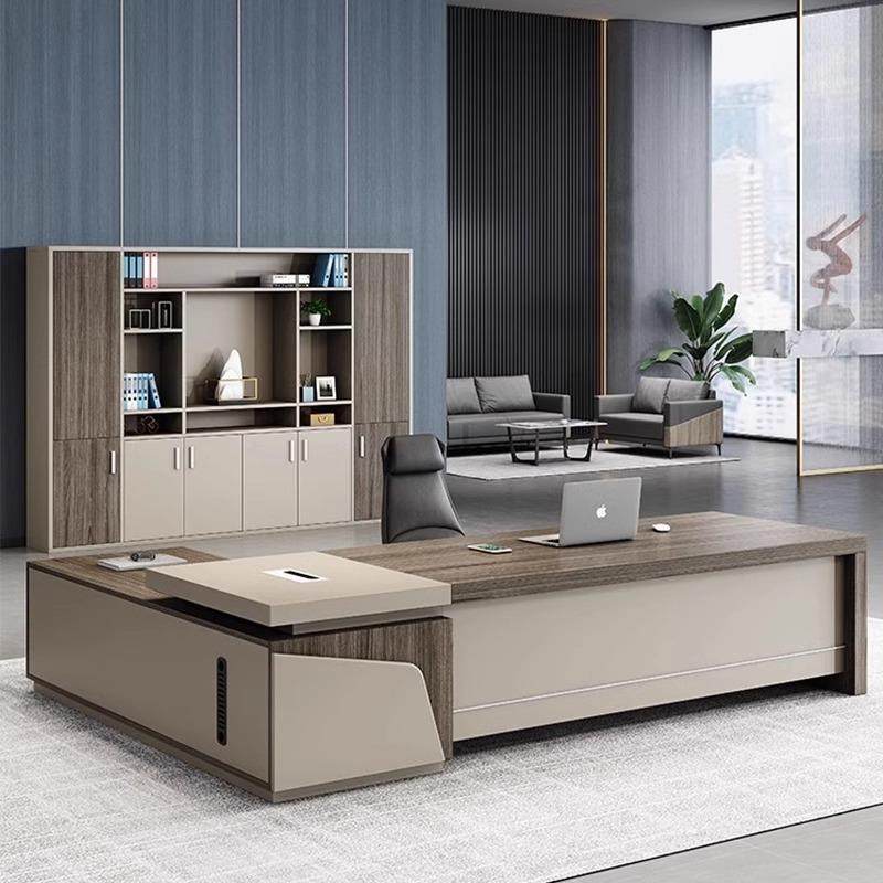 尚办公桌老板桌现简约代总AUU裁桌办室公家具轻奢经理大班台主管