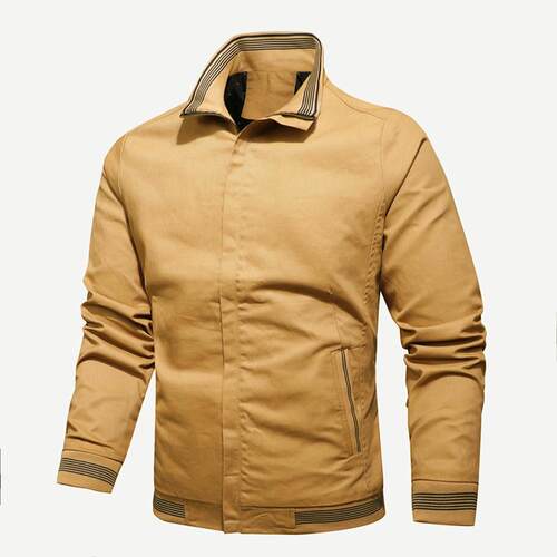 Men's jacket, medium length windbreaker, cotton coat,