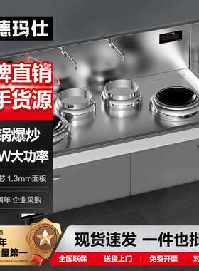 德玛仕商用大锅灶12/15KW大功率酒店学校食堂双头双尾小炒汤炉