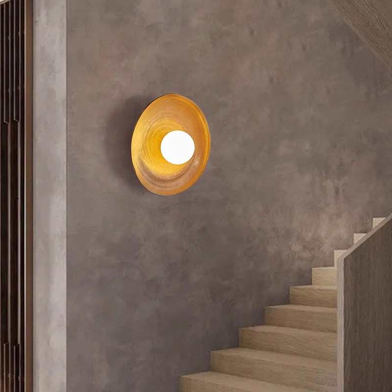 侘寂风壁灯中式禅意民宿卧室床头阳台灯走廊入户楼梯复古日式墙灯