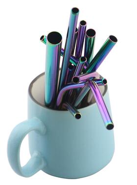 Metal Drinking Straw Stainless Steel Colorful Straws Reusab
