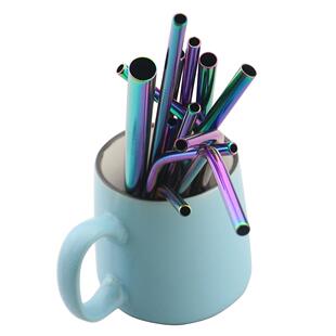 Metal Drinking Straw Stainless Steel Colorful Straws Reusab