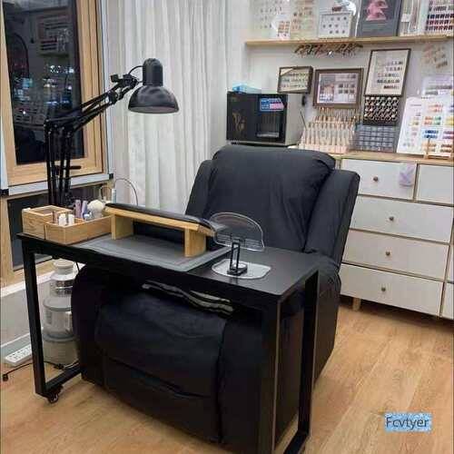 锴引桌带黑色轮子美甲沙发美甲桌单层美甲桌现代简约沙发日式跨可