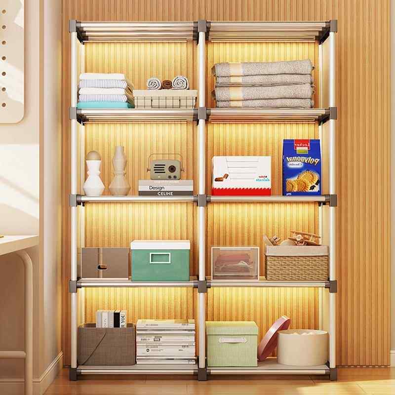 儿童学生简易书架落地置物架防尘客厅组装多层收纳书柜家用储物柜