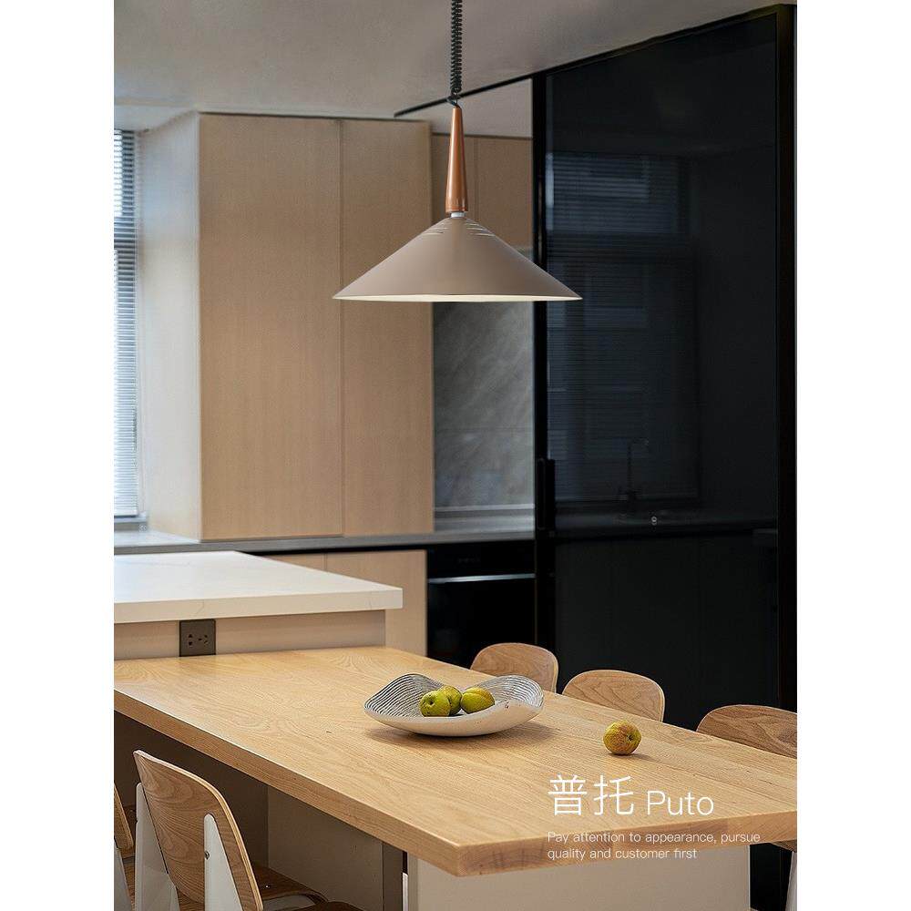 餐厅吊灯现代简约吧台灯橱窗可拉伸设计师侘寂风圆桌餐桌饭厅吊灯
