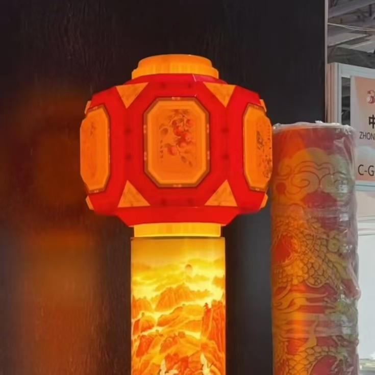 春节元旦户外防水旋转宫灯街道文旅景观装饰灯节日喜庆氛围布置灯