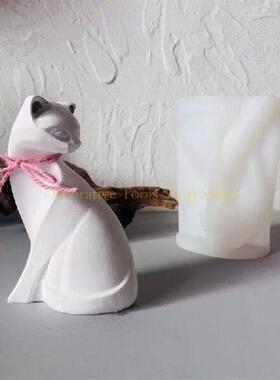 QX2E Cats Statue Silicone Molds for Epoxy Resin Soap