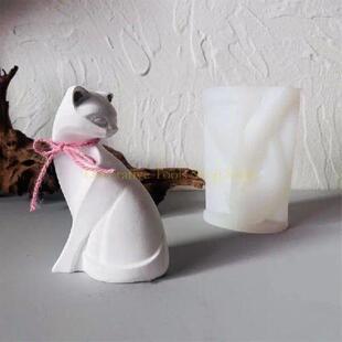 QX2E Cats Statue Silicone Molds for Epoxy Resin Soap