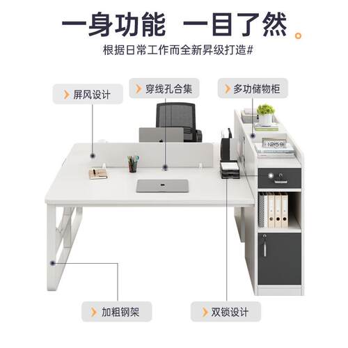 职员电脑桌办公桌椅组合简约现代隔断办公室员工位卡座屏风工作位