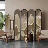 弧形屏风隔断现代简约客厅可折叠移动玄关饭店办公室遮挡轻奢折屏