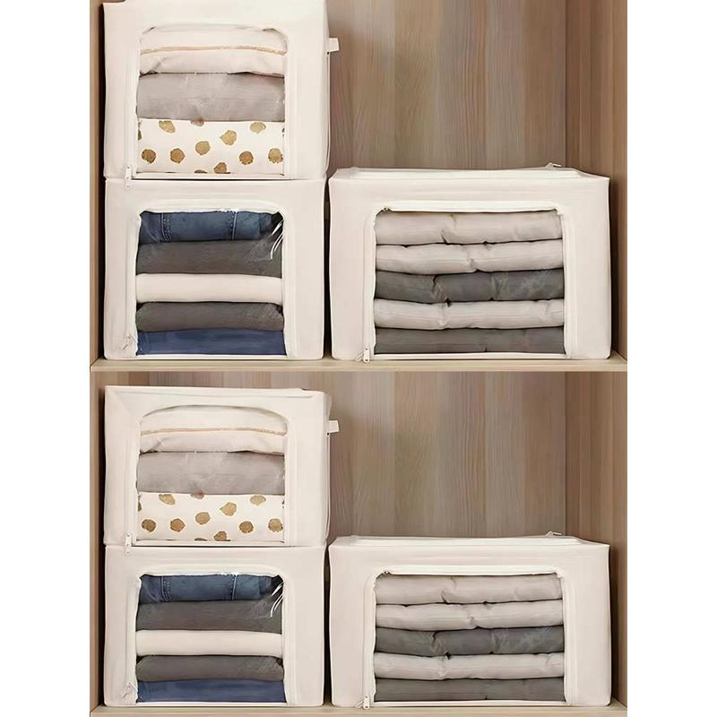 棉麻收纳盒有钢架日式PP衣服收纳箱棉被衣柜宿舍5.0折叠可洗整理