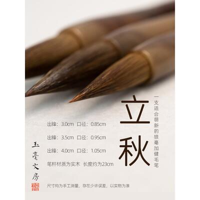 正品国玉毫文房立秋狼毫毛笔大楷成人初者学学生书法画专业毛中笔