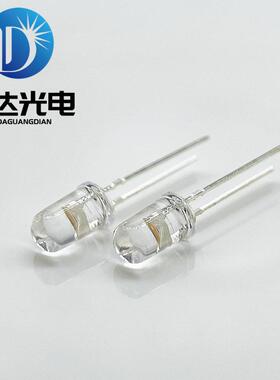 厂家供应F5圆头白光高亮led灯珠5mm白灯发光二极管照明高亮度