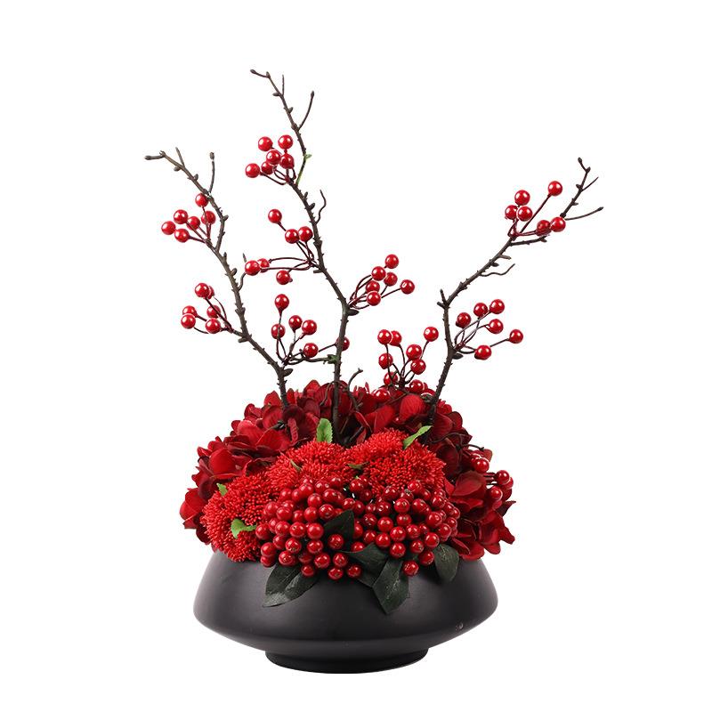 新中式仿真花艺小盆栽绿植假花盆景样板房茶几客厅餐桌装饰品摆件