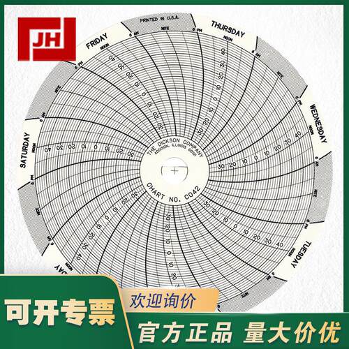 C042迪克森DICKSON温度记录器SL4100圆图表记录纸C0400-100