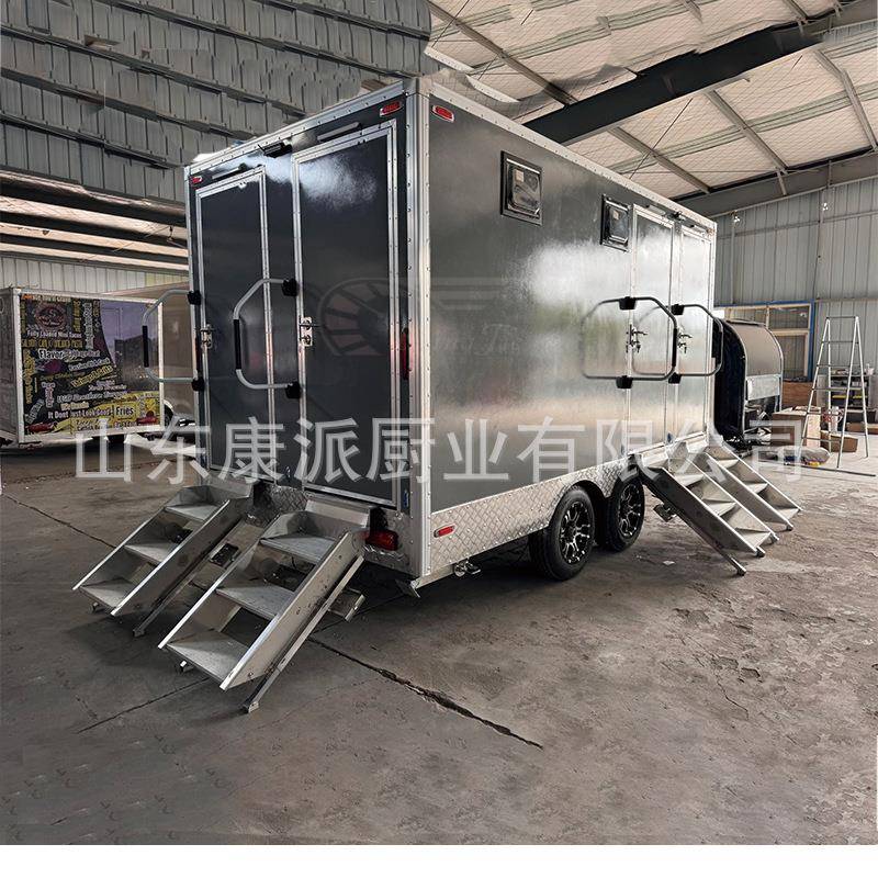 户外临时移动卫生间双蹲位水冲移动厕所马拉松徒步临用