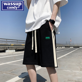 WASSUP CANDY美式潮牌短裤男士夏季薄款运动高街大码五分休闲裤子