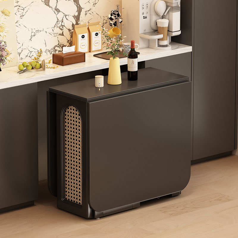 中古风高端折叠餐桌带电磁炉一体家用小户型2024新款移动收缩餐桌