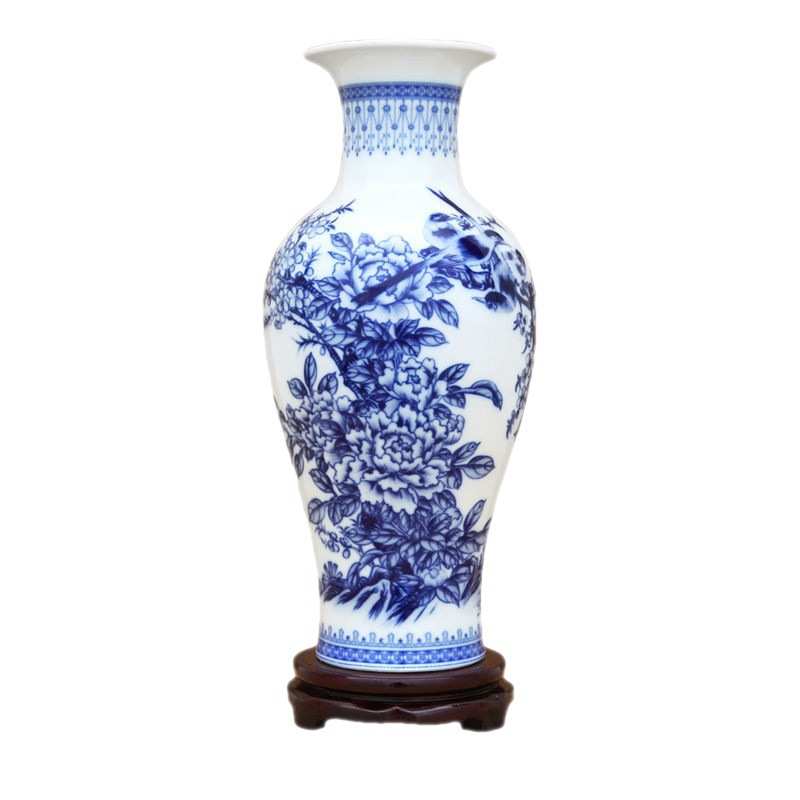 青花瓷花瓶景德镇陶瓷器大花瓶摆件客厅电视柜插花干花工艺装饰品