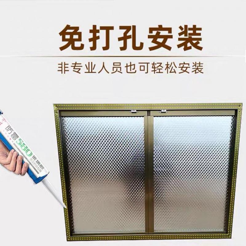橱柜门板定作定作带框自装钢化玻璃灶台门厨柜门定作免打孔胶粘