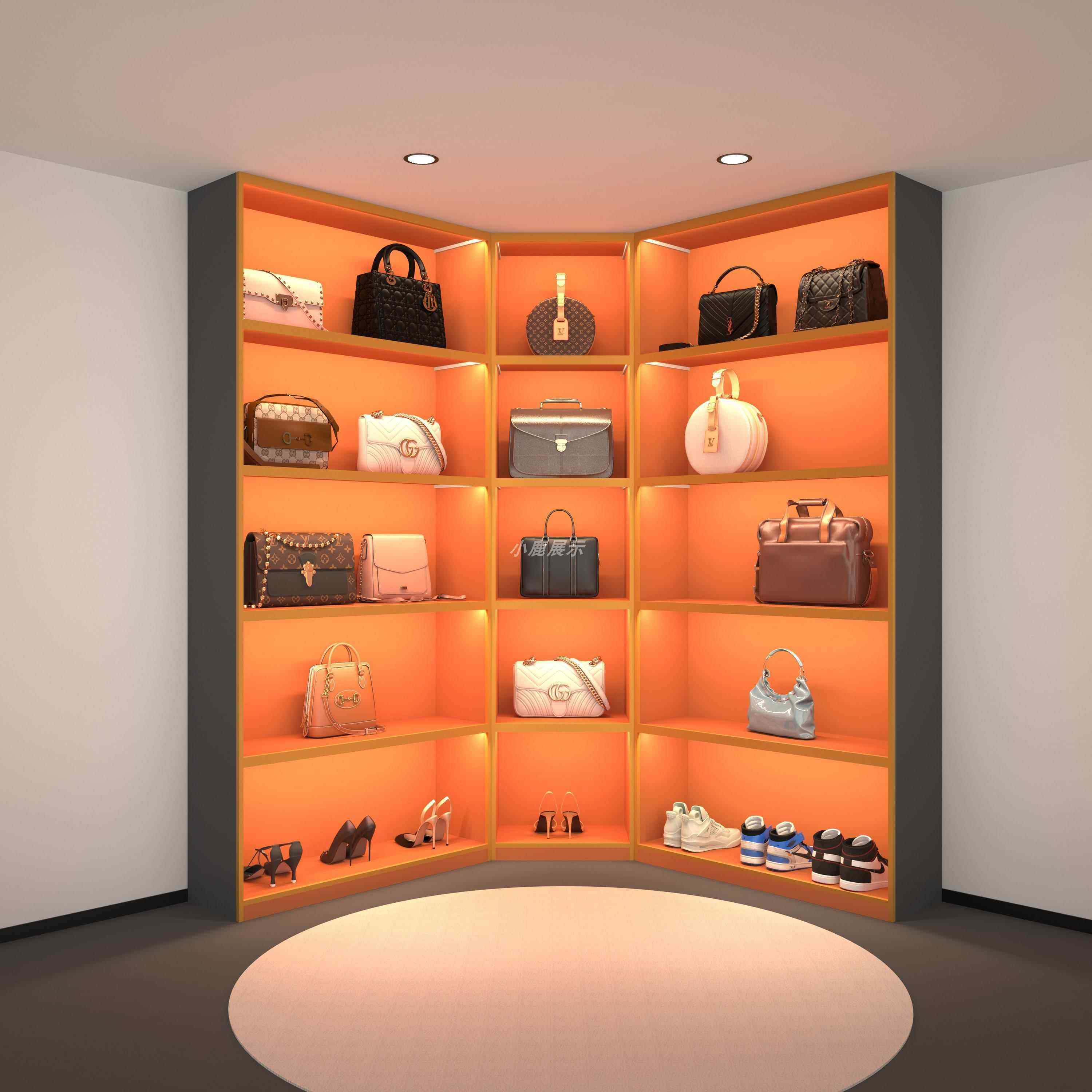 直播间展示柜转角陈列货柜形象柜衣服包包鞋子展示架支持定制包邮