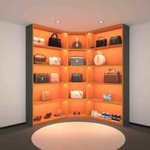 直播间展示柜转角陈列货柜形象柜衣服包包鞋子展示架支持定制包邮