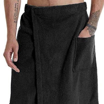 Mens soft towel comfortable bath wearable bathrobe男士浴巾