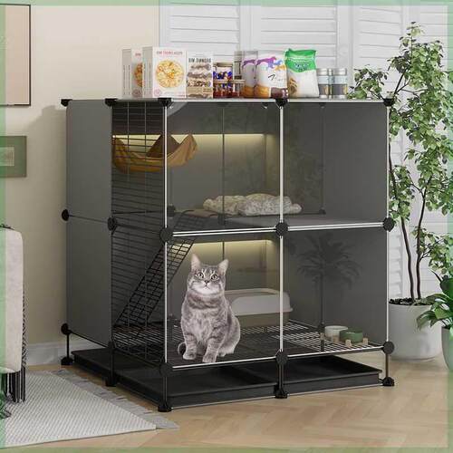 新款全景猫笼子家用猫别墅超大自由猫窝猫舍宠物流浪猫咪猫柜用品