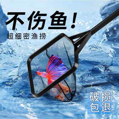 抄网鱼缸捞鱼水族箱抄网儿童捞鱼网兜圆形方形手抄网养鱼用品