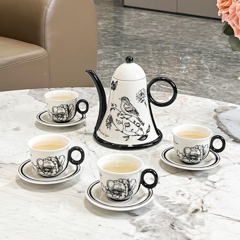 中古风陶瓷乔迁新居杯子茶壶客厅茶具套装高级感水杯家用送人